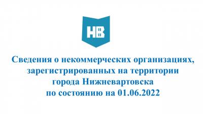 Сведения о некоммерческих организациях, зарегистрированных на территории города Нижневартовска по состоянию на 01.06.2022 Сведения о некоммерческих организациях, зарегистрированных на территории города Нижневартовска по состоянию на 01.06.2022