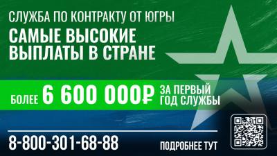 4,1 миллиона: Югра предлагает самую большую в России единовременную выплату при заключении контракта